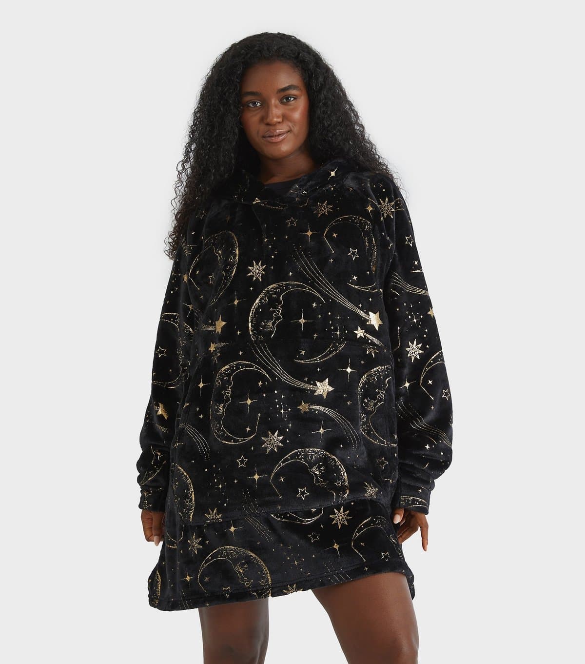 Skinnydip Women's Gold Celestial Pattern Blanket Hoodie Skinnydip New Look