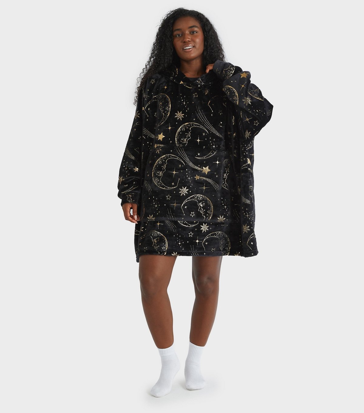 Skinnydip Women's Gold Celestial Pattern Blanket Hoodie Skinnydip New Look - 2