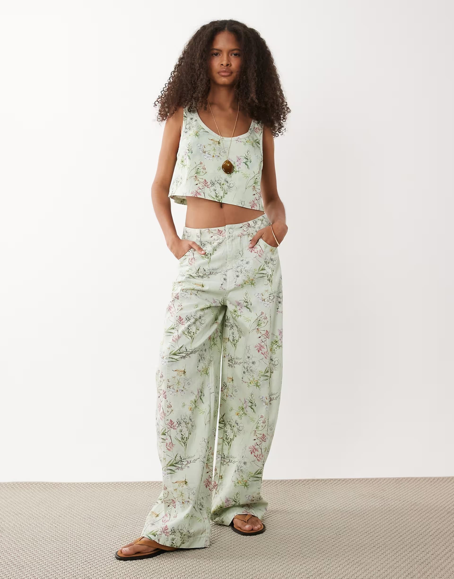 ASOS ASOS DESIGN barrel trousers co ord in floral print