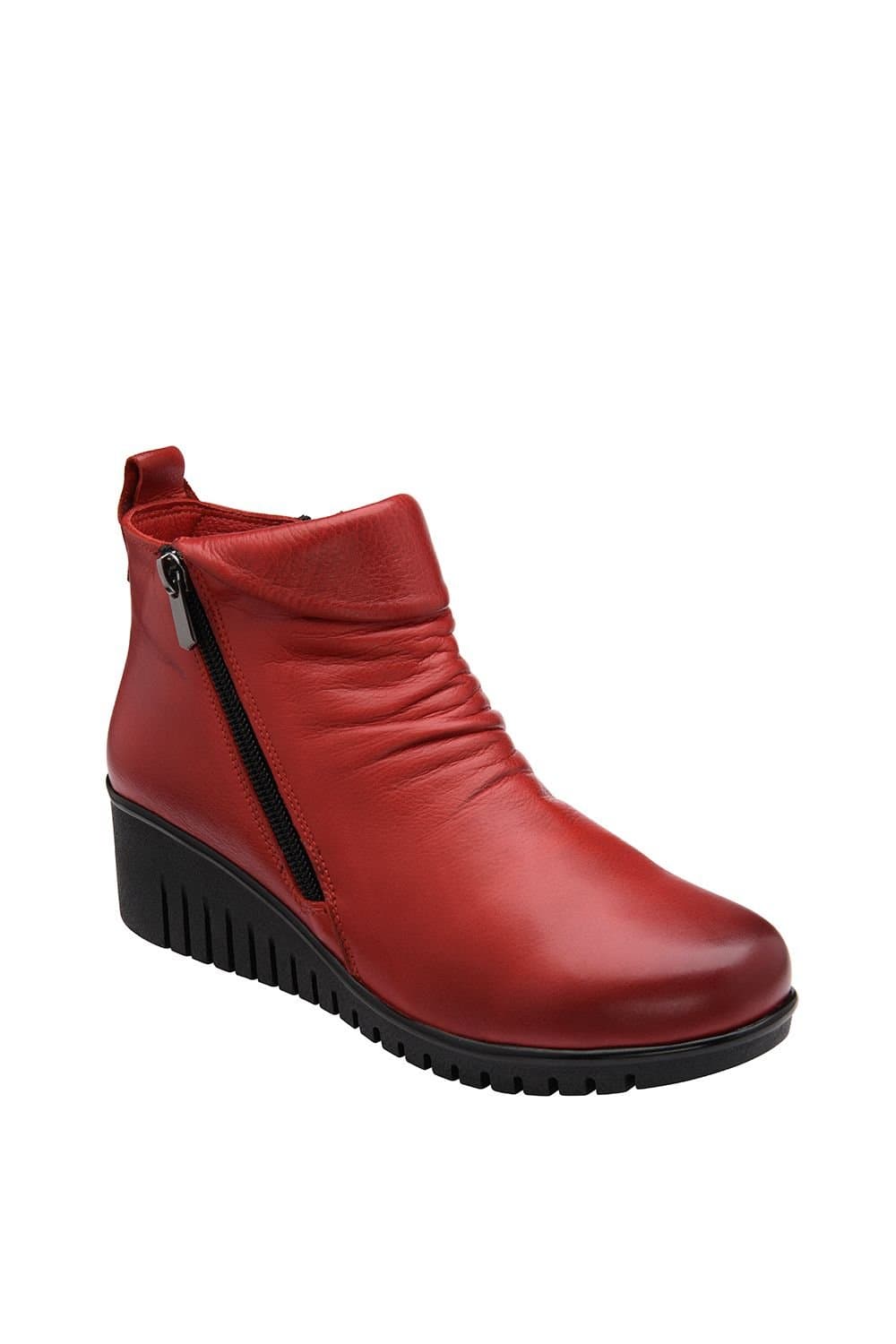 Lotus Lotus Women's Red 'Cordelia' Leather Wedge Ankle Boots