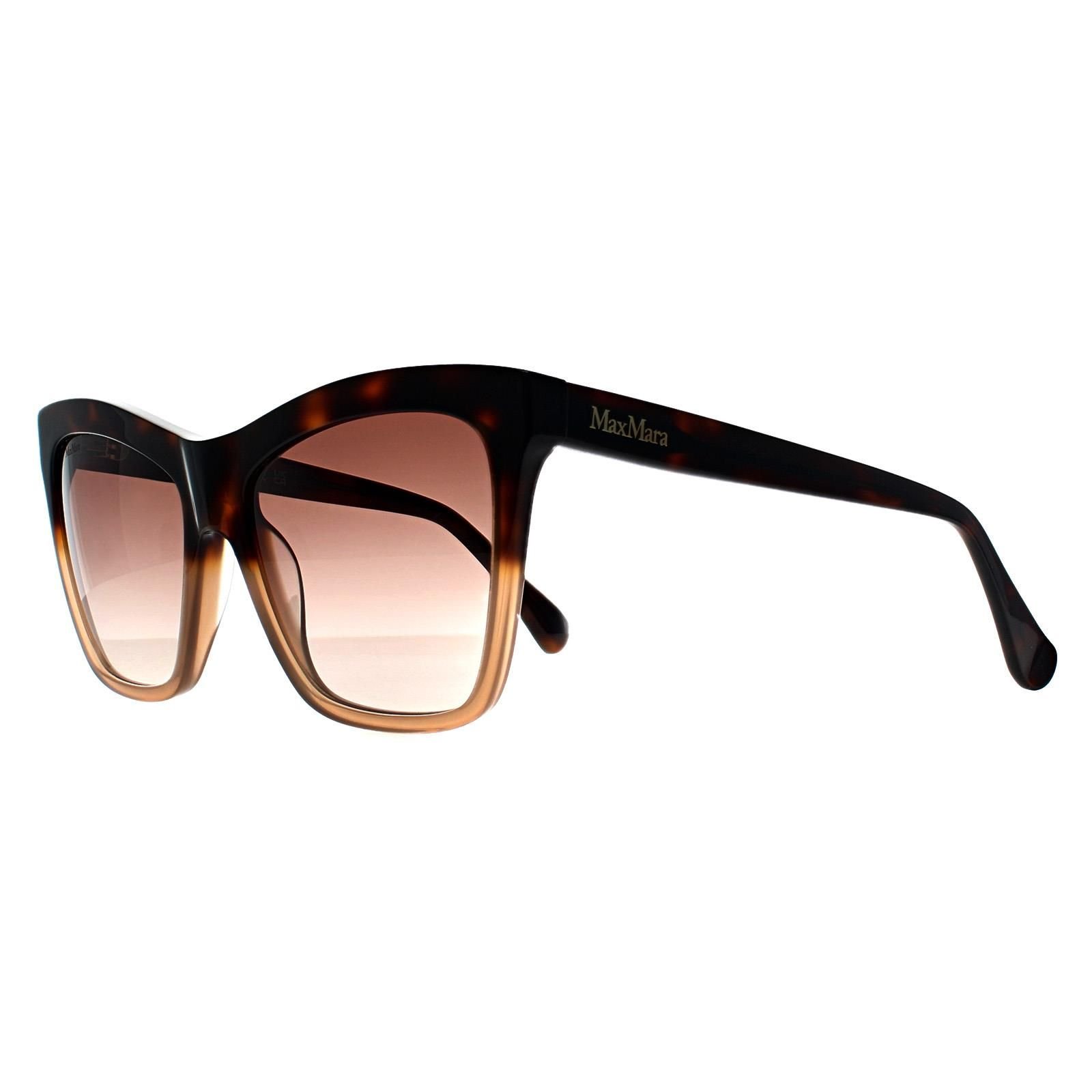 Max Mara Max Mara Women's Cat Eye Havana Fade Brown Gradient MM0008 Logo2 - 2