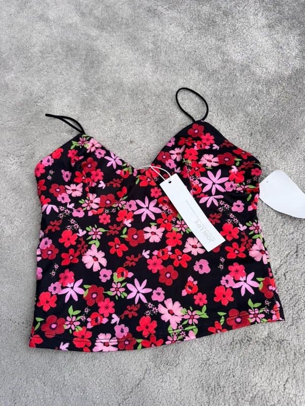 Bershka Floral crop top