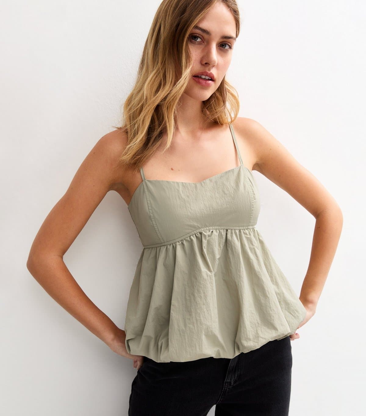 New Look New Look Light Green Sweetheart Neck Cami Top