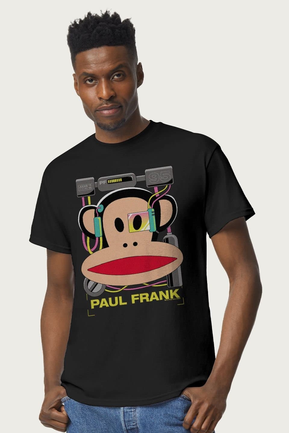 Paul Frank Paul Frank Men's Tech Unit Julius Retro Sci-Fi T-Shirt in Black