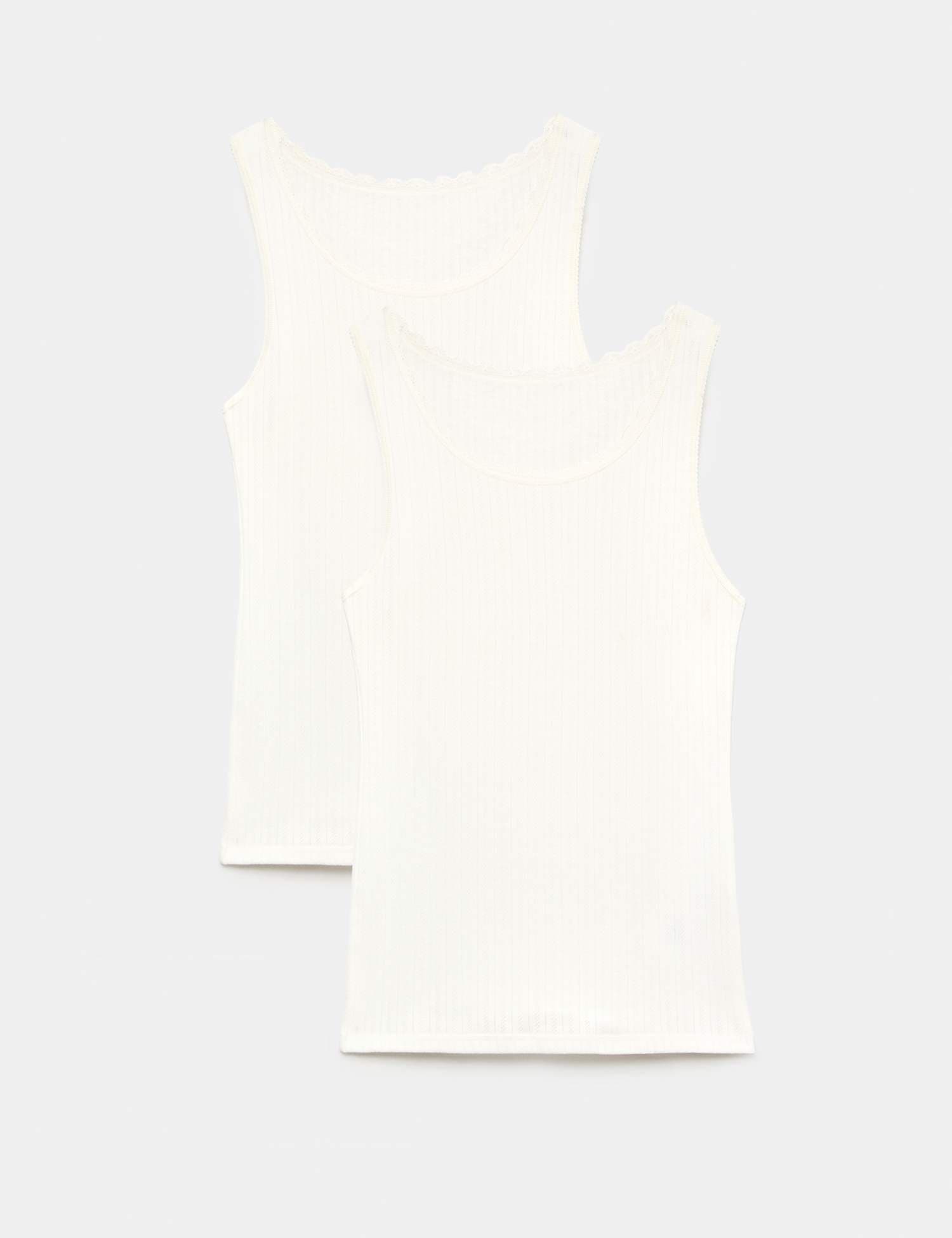 Marks & Spencer M&S 2 Pack Medium Warmth Thermal Pointelle Vests White