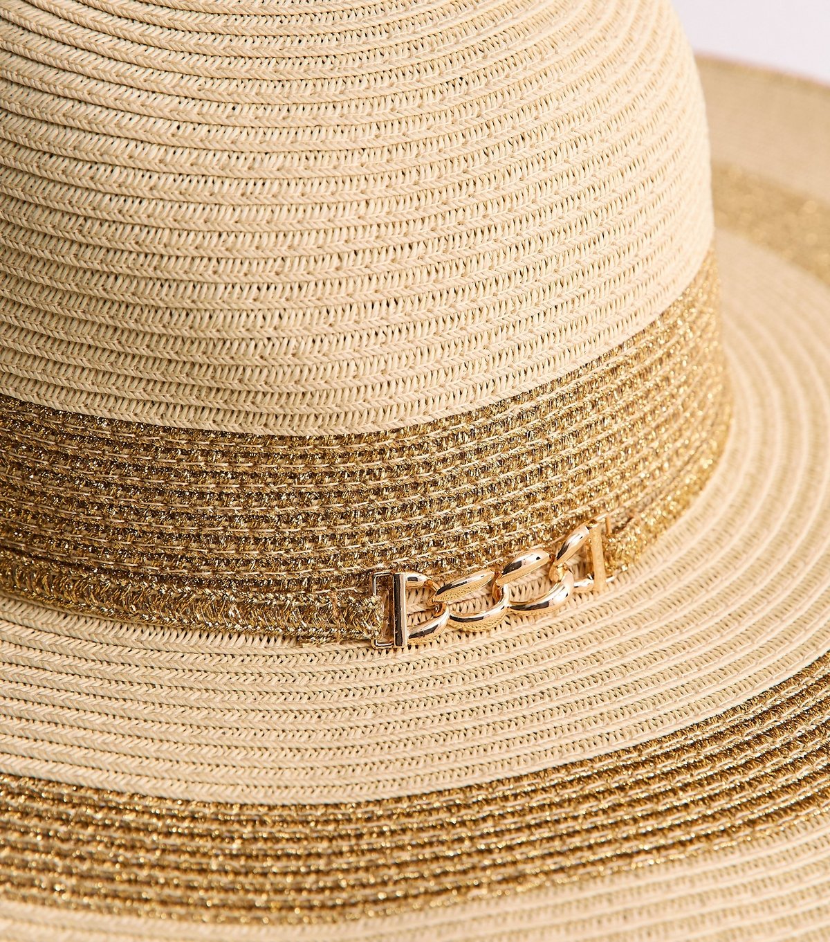 New Look Stone Floppy Wide Brim Sparkly Straw Hat New Look - 3