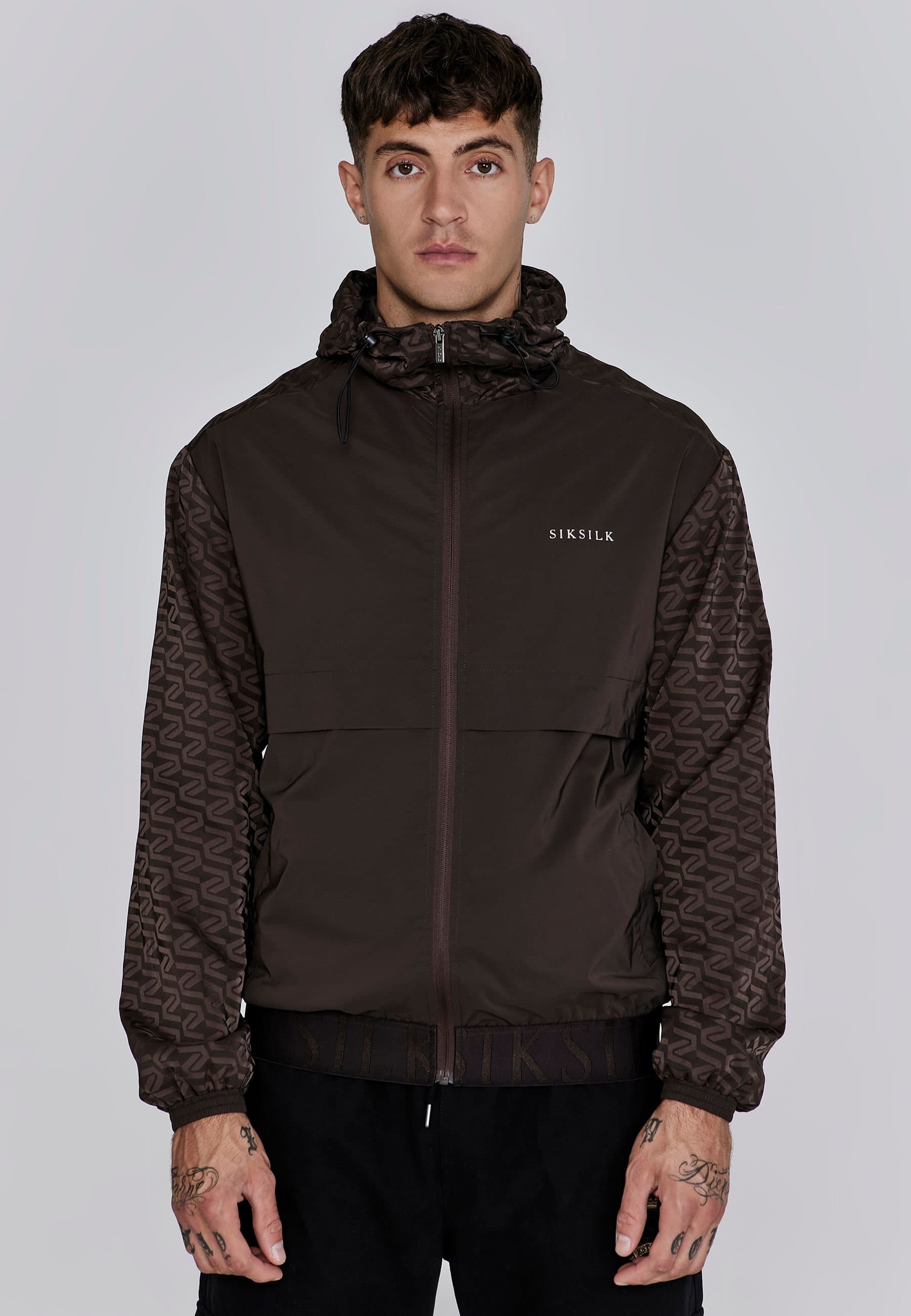 SikSilk SikSilk Men's Brown AOP Windbreaker