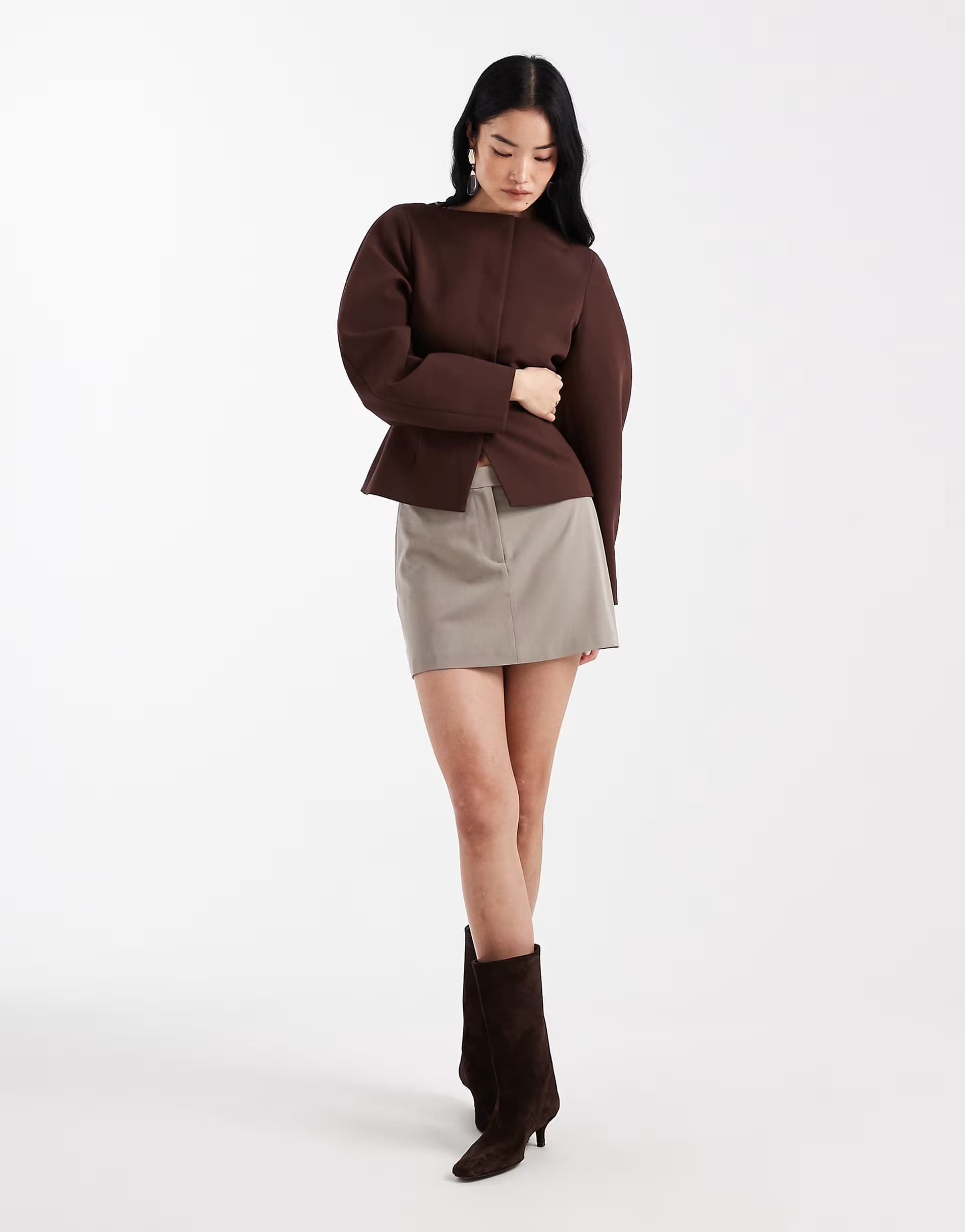 ASOS ASOS DESIGN pelmet mini skirt in stone