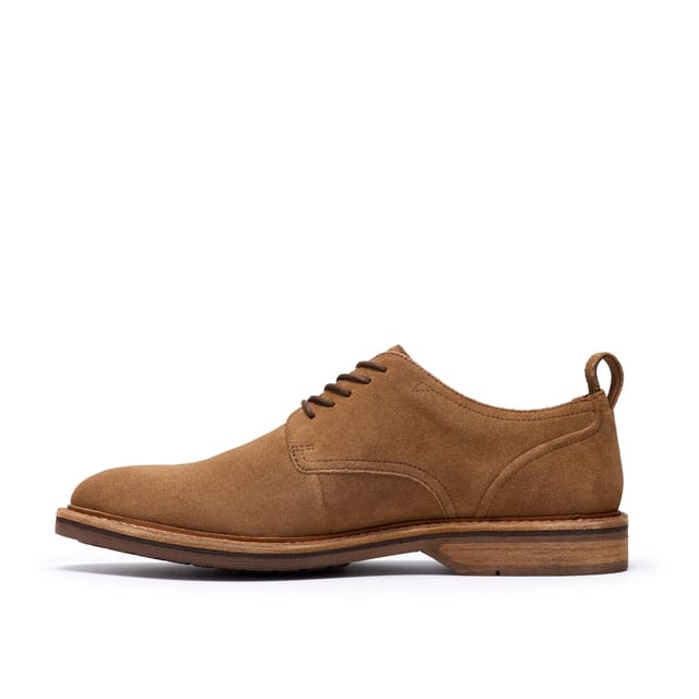 Clarks Clarks Men's Aldwin Lace Tan Suede Derby Shoes, Lace Up - 2