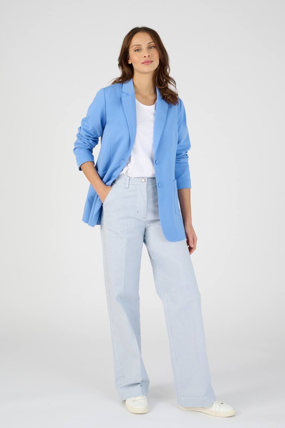 Damart Damart Women's Stretch Tailored Jersey Blazer - Smart & Comfortable in Blue - 3