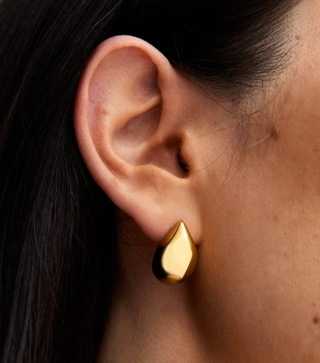 New Look Gold Tone Waterproof Teardrop Earrings New Look - 2