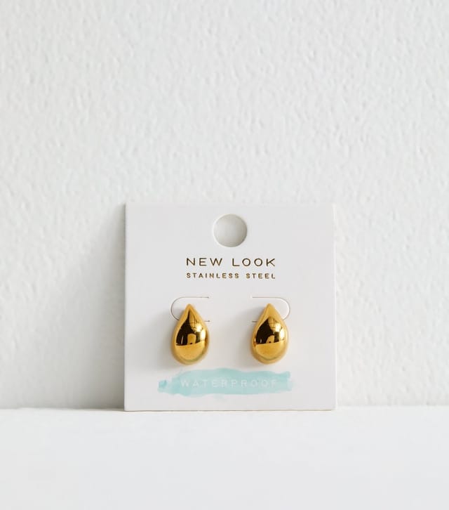 New Look Gold Tone Waterproof Teardrop Earrings New Look - 3