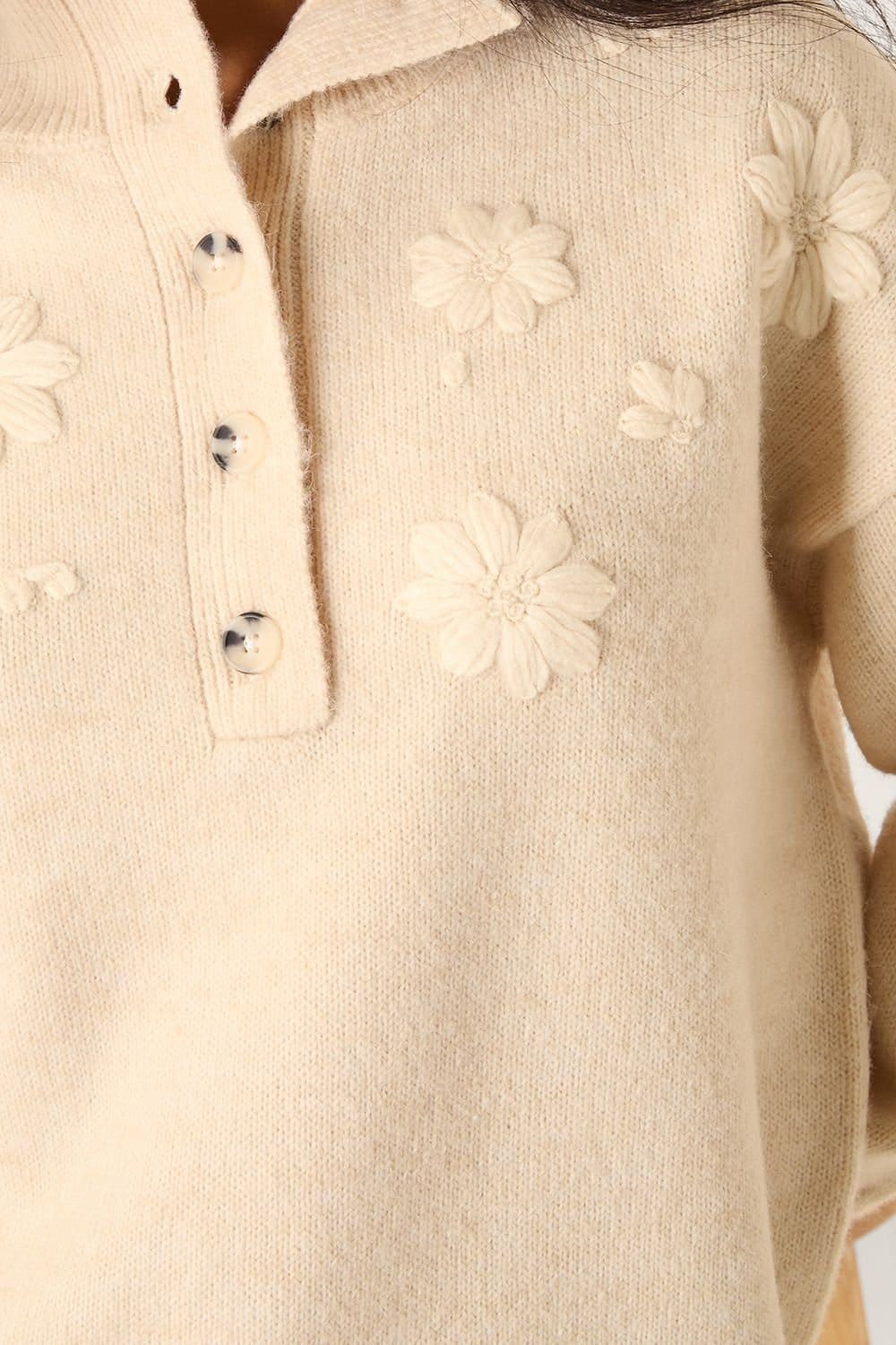 Monsoon Monsoon Women's Em Floral Embroidered Knit Jumper Ivory - 4