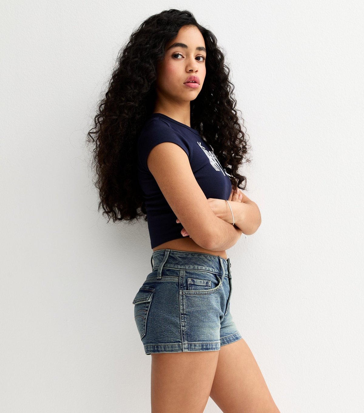 New Look Girls' Dark Blue Denim Shorts New Look - 2
