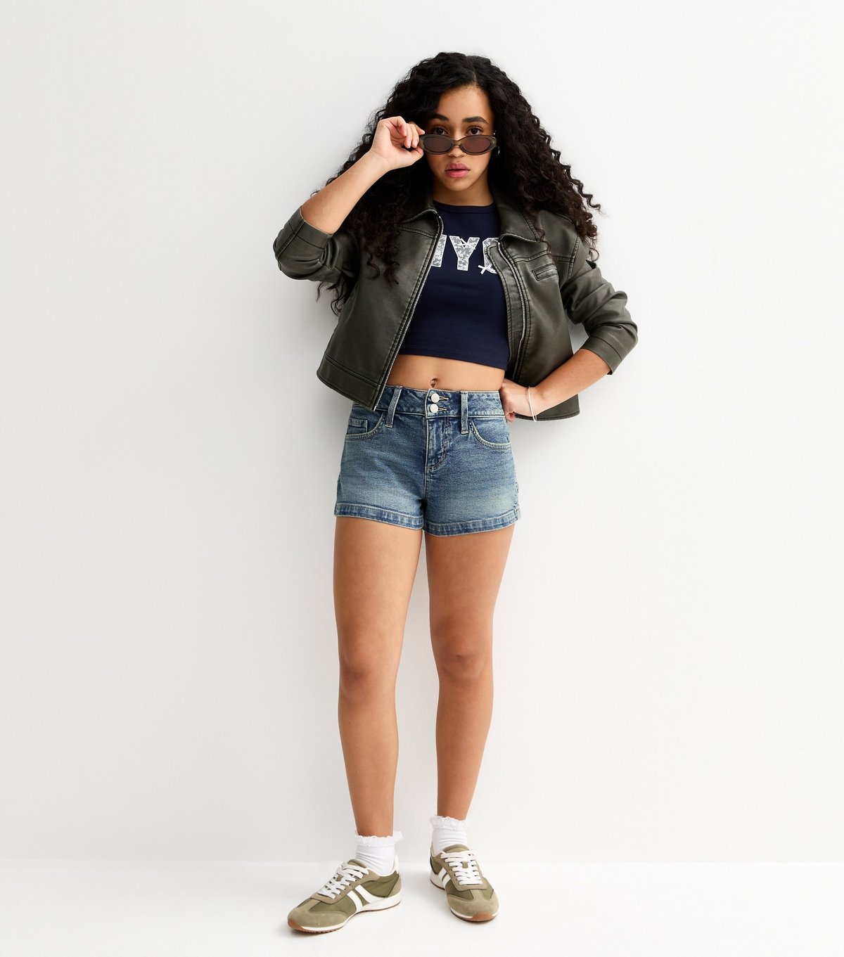 New Look Girls' Dark Blue Denim Shorts New Look - 3