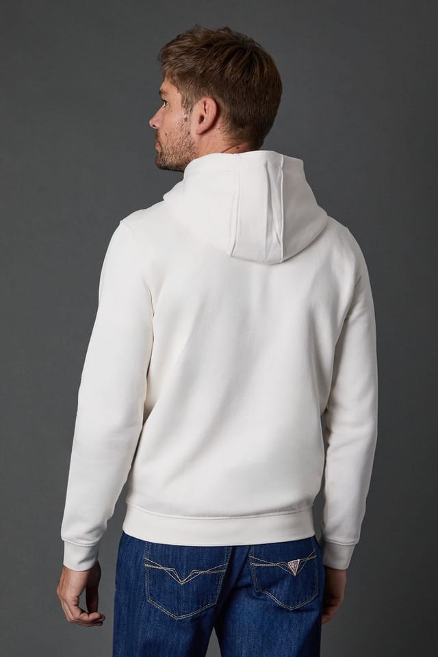Guess Guess Men's Logo Hood Salt White in Cream - 3