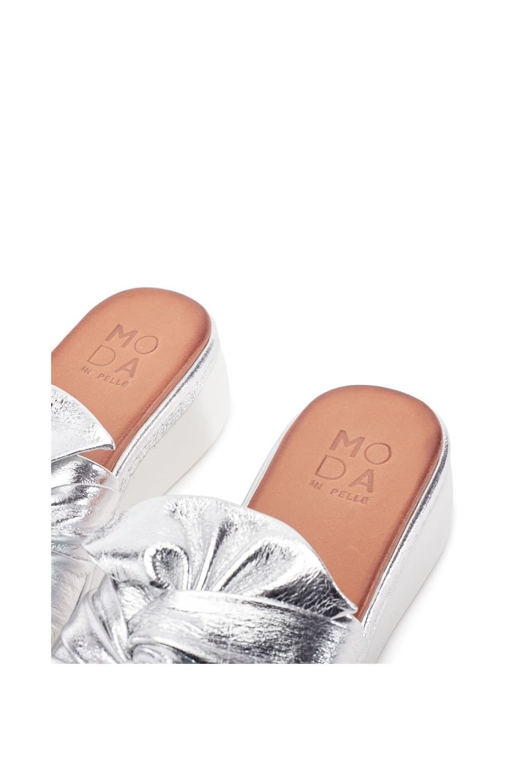 Moda In Pelle Moda In Pelle Women's 'Ollin' Leather Flatforms in Silver - 4