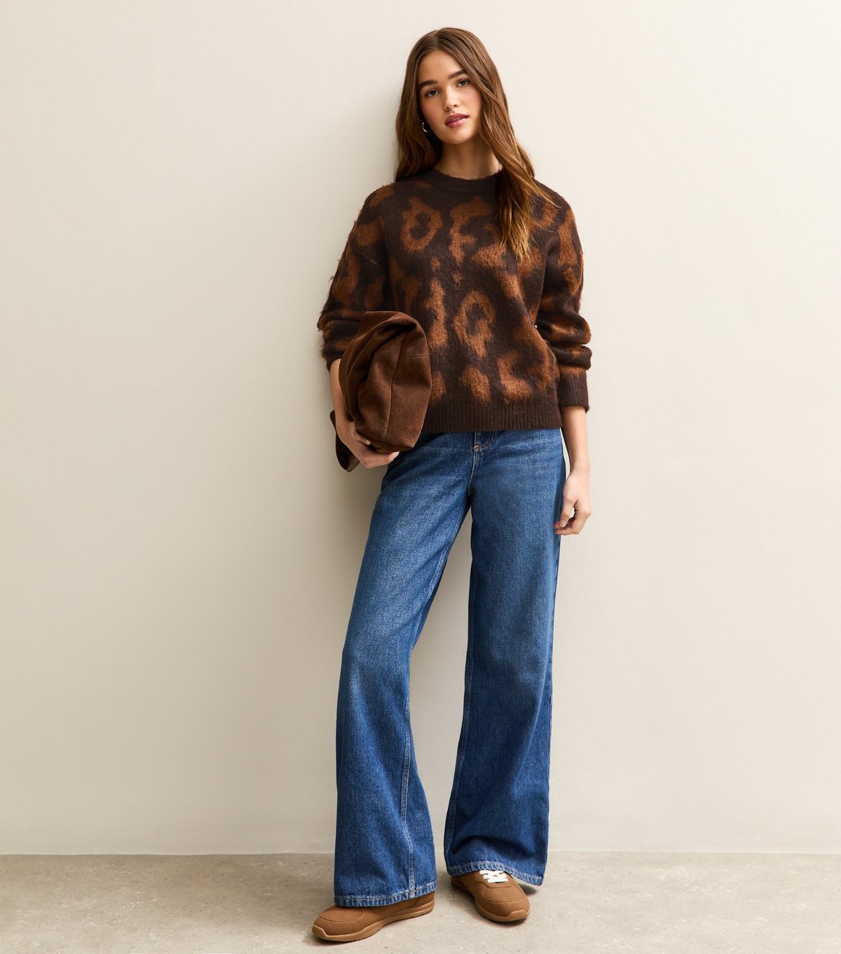 New Look Women's Brown Animal Pattern Brushed Knit Jumper New Look - 3