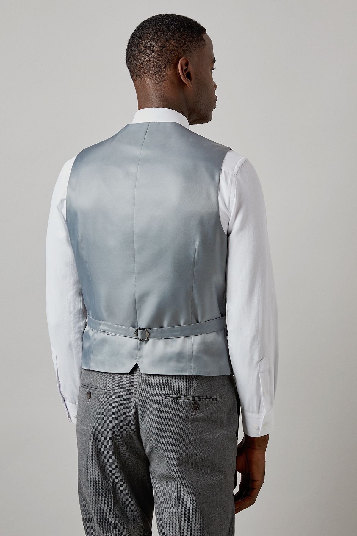 Burton Burton Men's Mid Grey Twill Waistcoat - 3