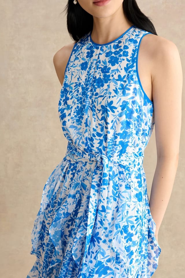 Hobbs London Hobbs London Women's Taryn Floral Ruffle Maxi Dress in Cool White - 3