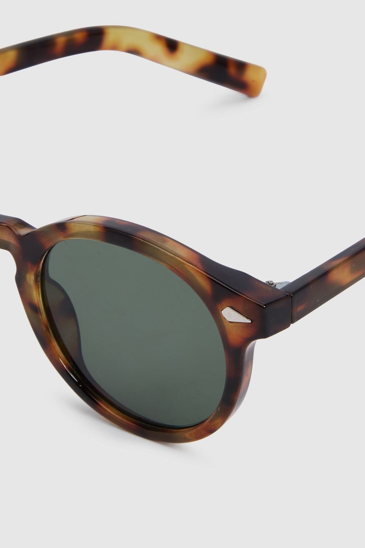 Burton Burton Men's Light Tortoiseshell Round Sunglasses in Brown - 4