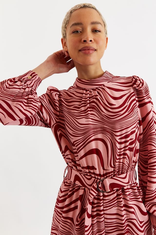 Louche Louche Women's Gayane Zebra Pop Print Long Sleeve Jumpsuit - Pink - 3