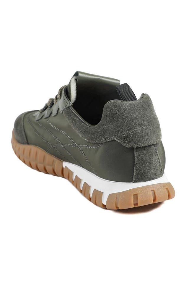 Jones Bootmaker Jones Bootmaker Women's Amaris Leather Trainers in Khaki - 3