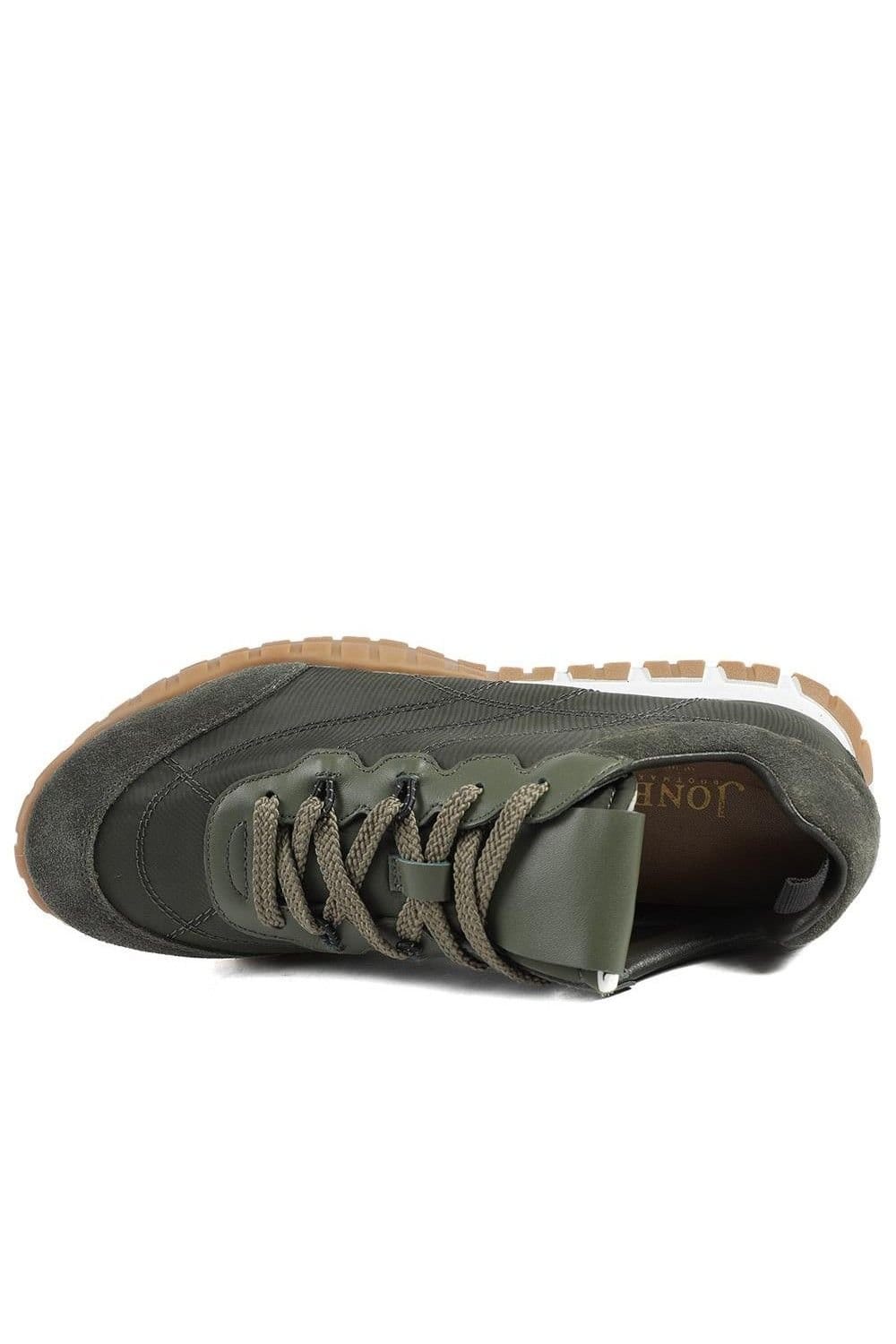 Jones Bootmaker Jones Bootmaker Women's Amaris Leather Trainers in Khaki - 4