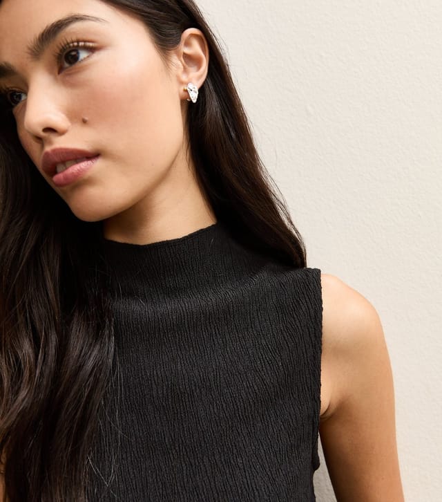 New Look Women's Black Textured Jersey Ruched Tank Top New Look - 2