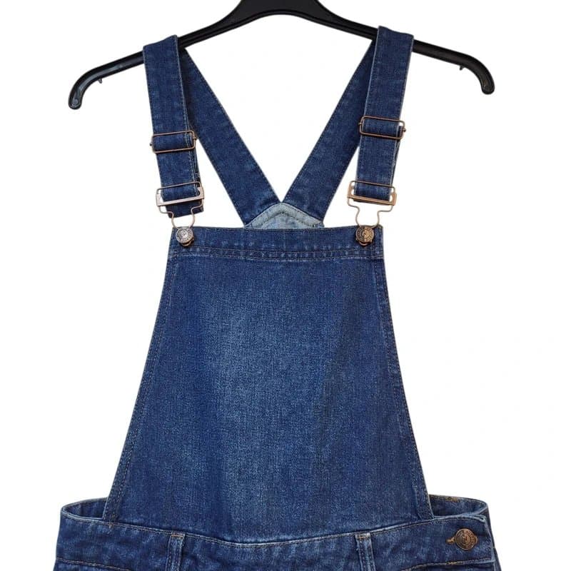 New Look New Look Blue Denim Dungaree Shorts UK Women's Size  10 W28