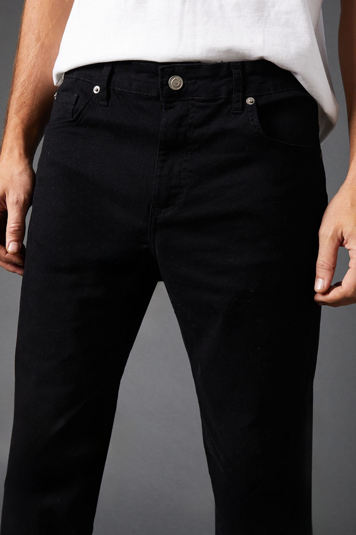 Burton Burton Men's Black Stretch Twill Slim Fit Jeans - 4