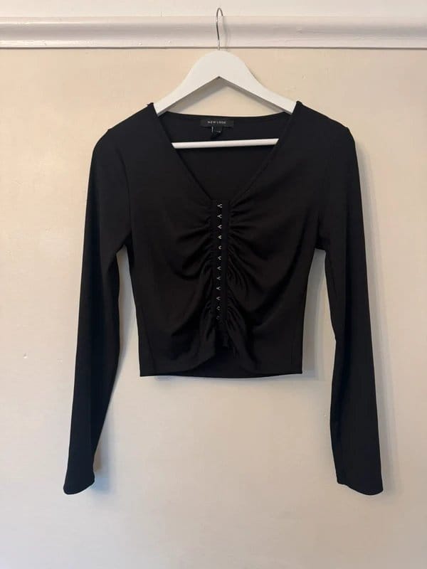 New Look New Look Corset Detail Black Top. - 1