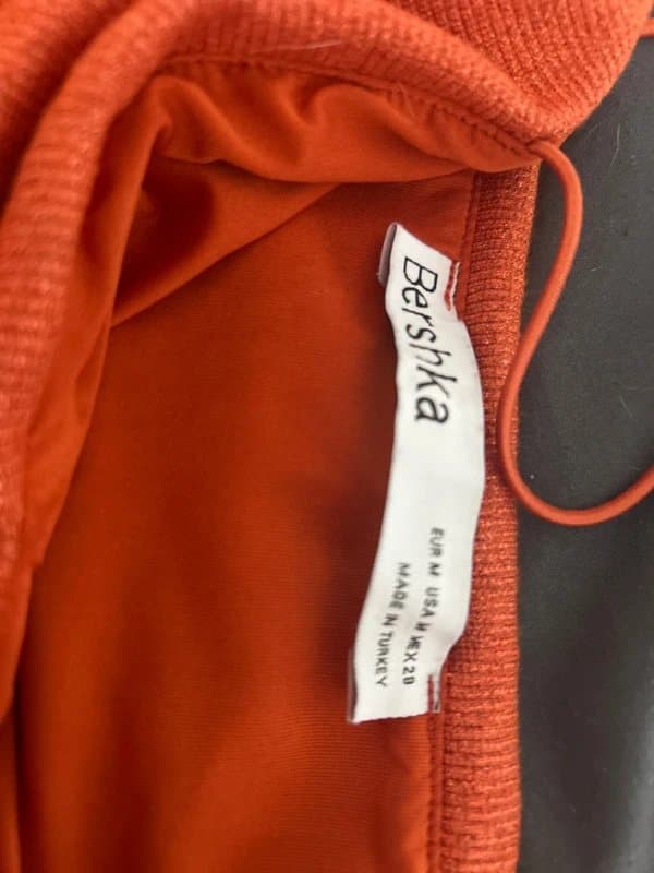 Bershka Orange Shimmer Mini Dress