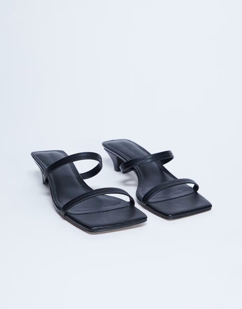ASOS Topshop Izzy cone heel mule in black - 1