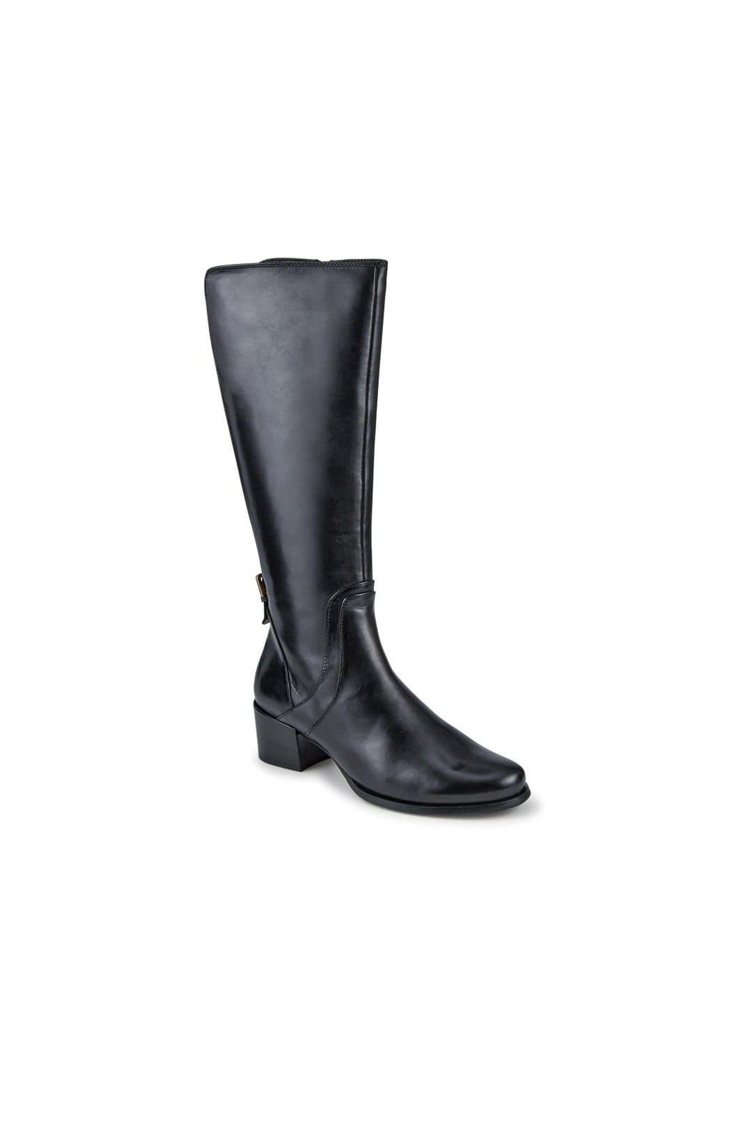 Jones Bootmaker Jones Bootmaker Women's Dancer Premium Leather Calf-Length Boots in Black