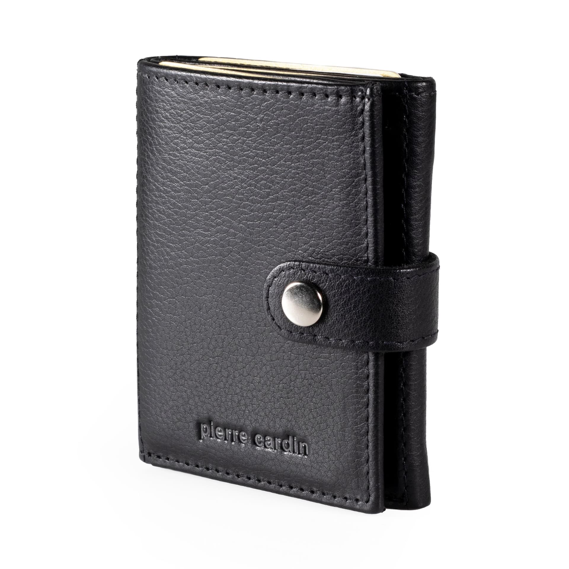 Pierre Cardin Pierre Cardin Men's Mens Genuine Leather Wallet RFID Blocking Coin Pocket Zip Around Slim in Black