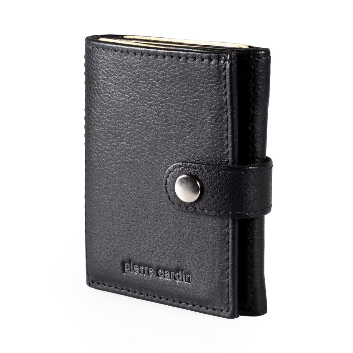 Pierre Cardin Pierre Cardin Men's Mens Genuine Leather Wallet RFID Blocking Coin Pocket Zip Around Slim in Black - 1
