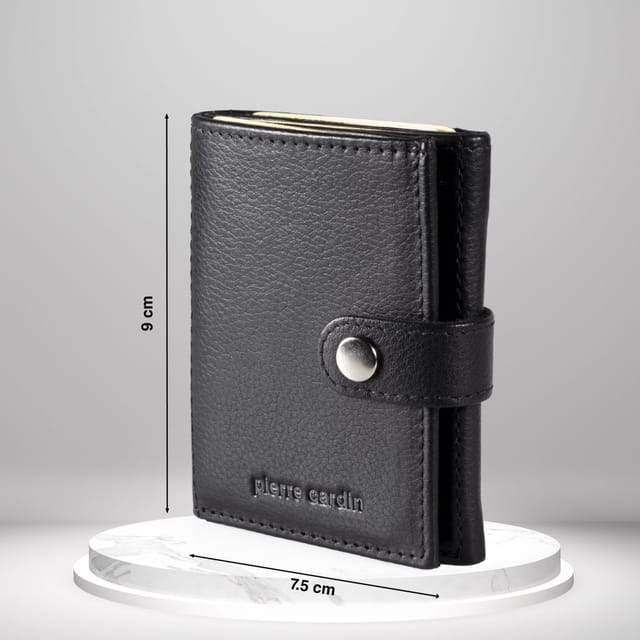 Pierre Cardin Pierre Cardin Men's Mens Genuine Leather Wallet RFID Blocking Coin Pocket Zip Around Slim in Black - 3