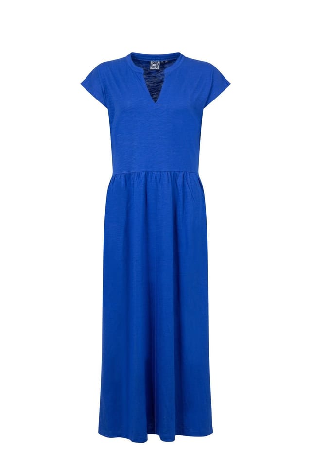 Weird Fish Weird Fish Women's Reed Plain Jersey Notch Neck Maxi dress in Blue - 2