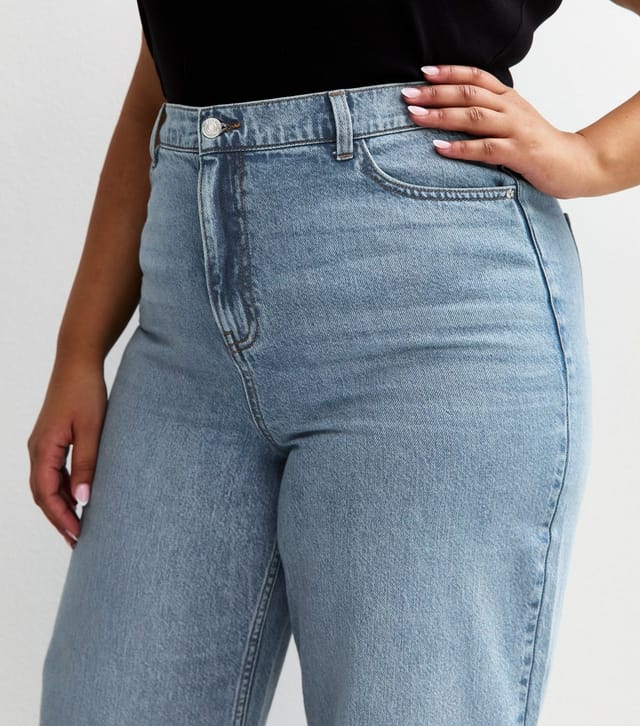 New Look Women's Plus Size Light Blue Elasticated Wide Leg Jeans Curves New Look - 2