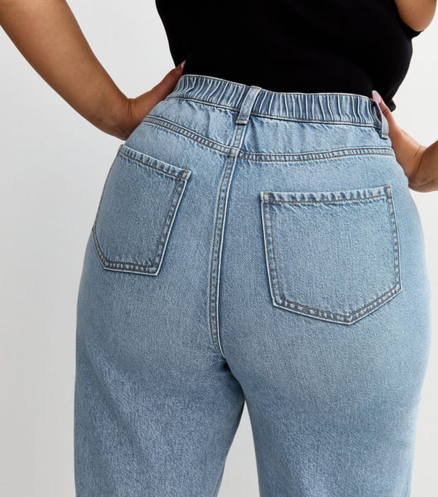 New Look Women's Plus Size Light Blue Elasticated Wide Leg Jeans Curves New Look - 3