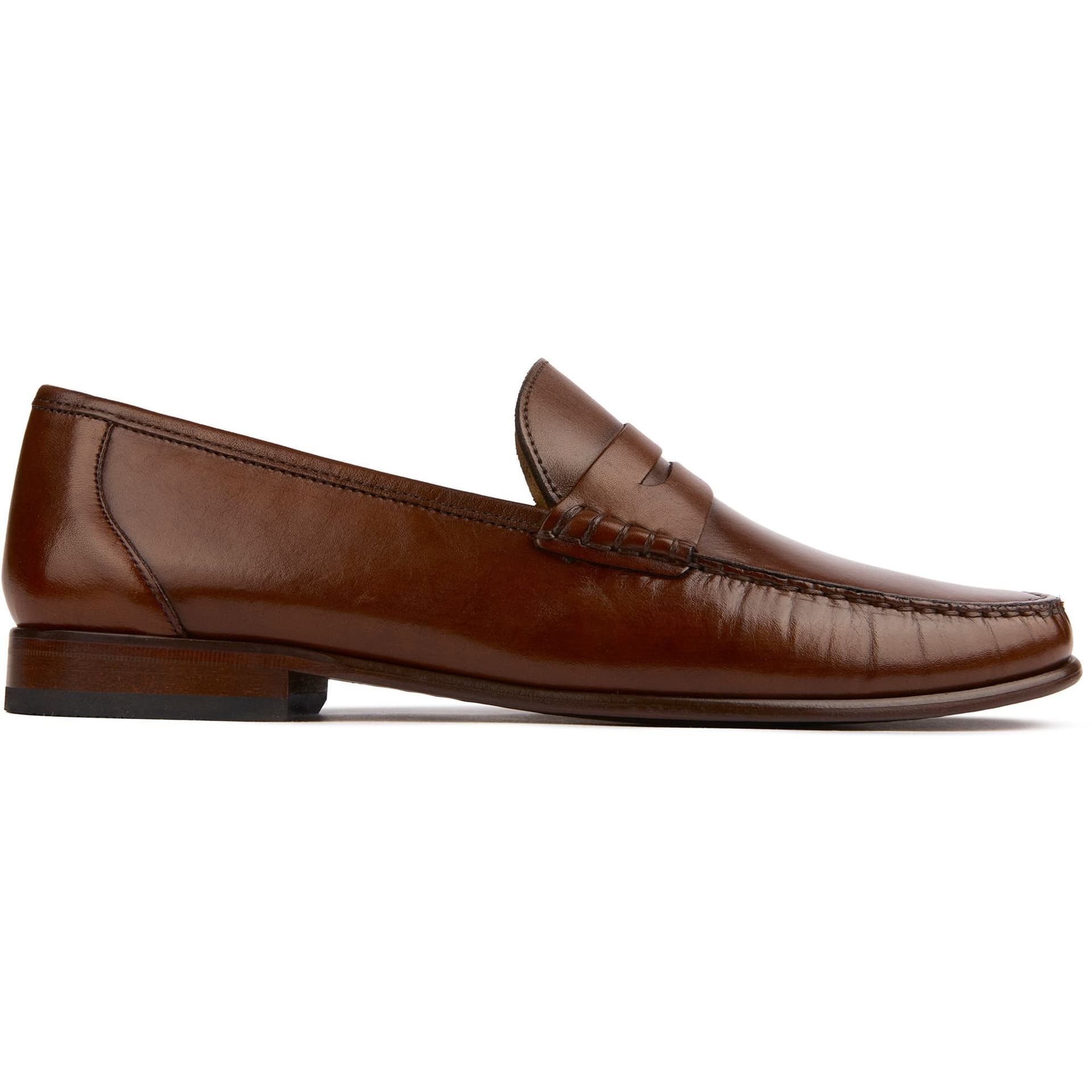 SOLE SOLE Tan Leather Penny Loafer Shoes for Men