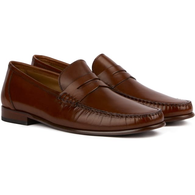SOLE SOLE Men's Kitson Penny Loafer Shoes in Tan - 2