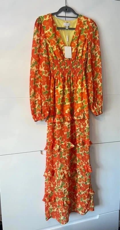 Pretty Lavish pretty lavish maxi dress in orange and yellow floral