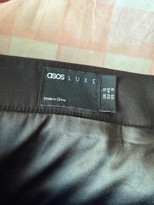 ASOS Luxe Black Velvet Mini Skirt