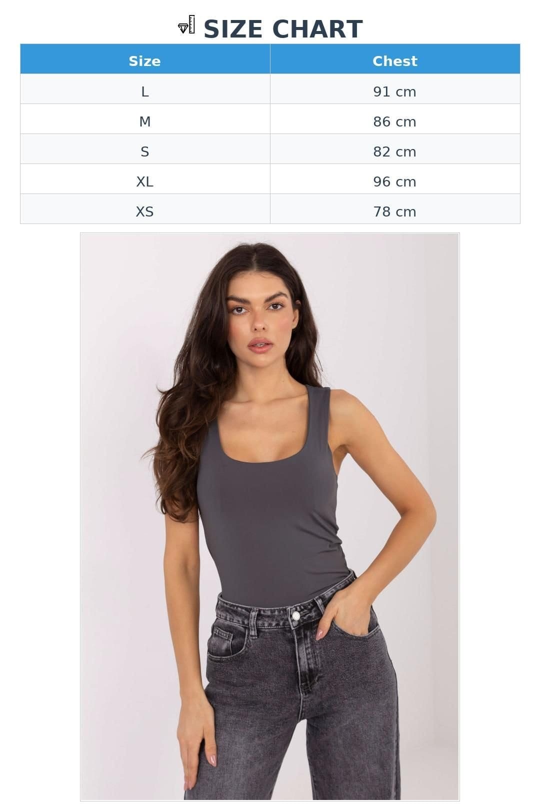 Love Lace Love Lace Women's Basic Sleeveless Polyamide Elastane T-Shirt in Grey - 4