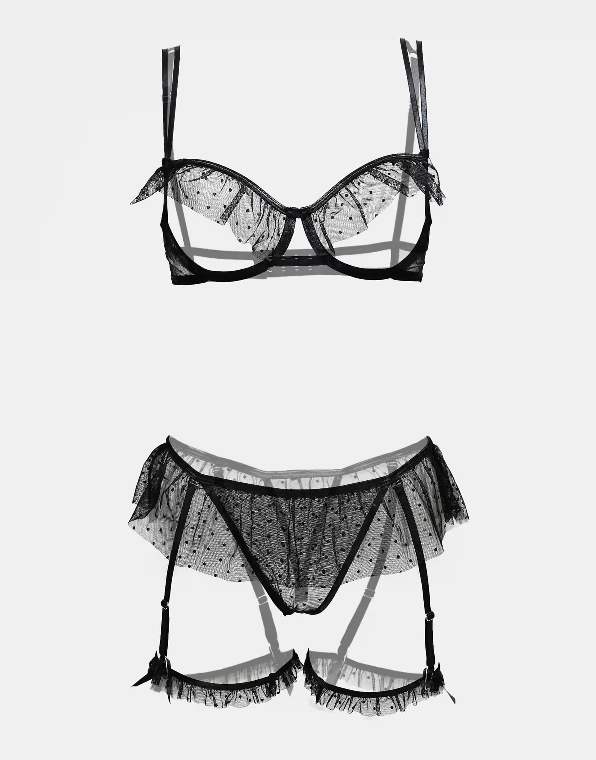 ASOS Ann Summers All Mine crotchless lingerie set in black