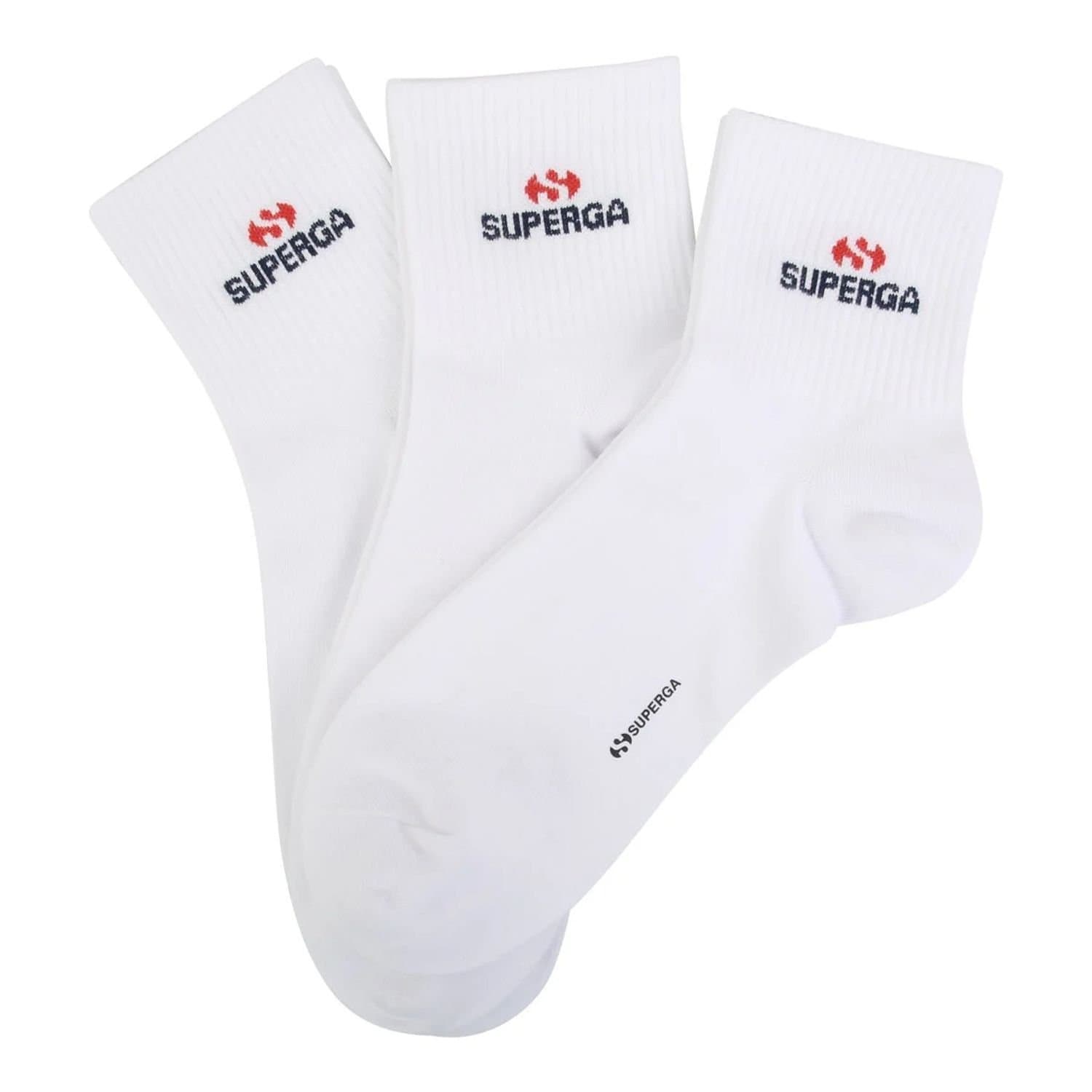 Superga Superga Men's Logo Ankle Socks (Pack Of 3) In White