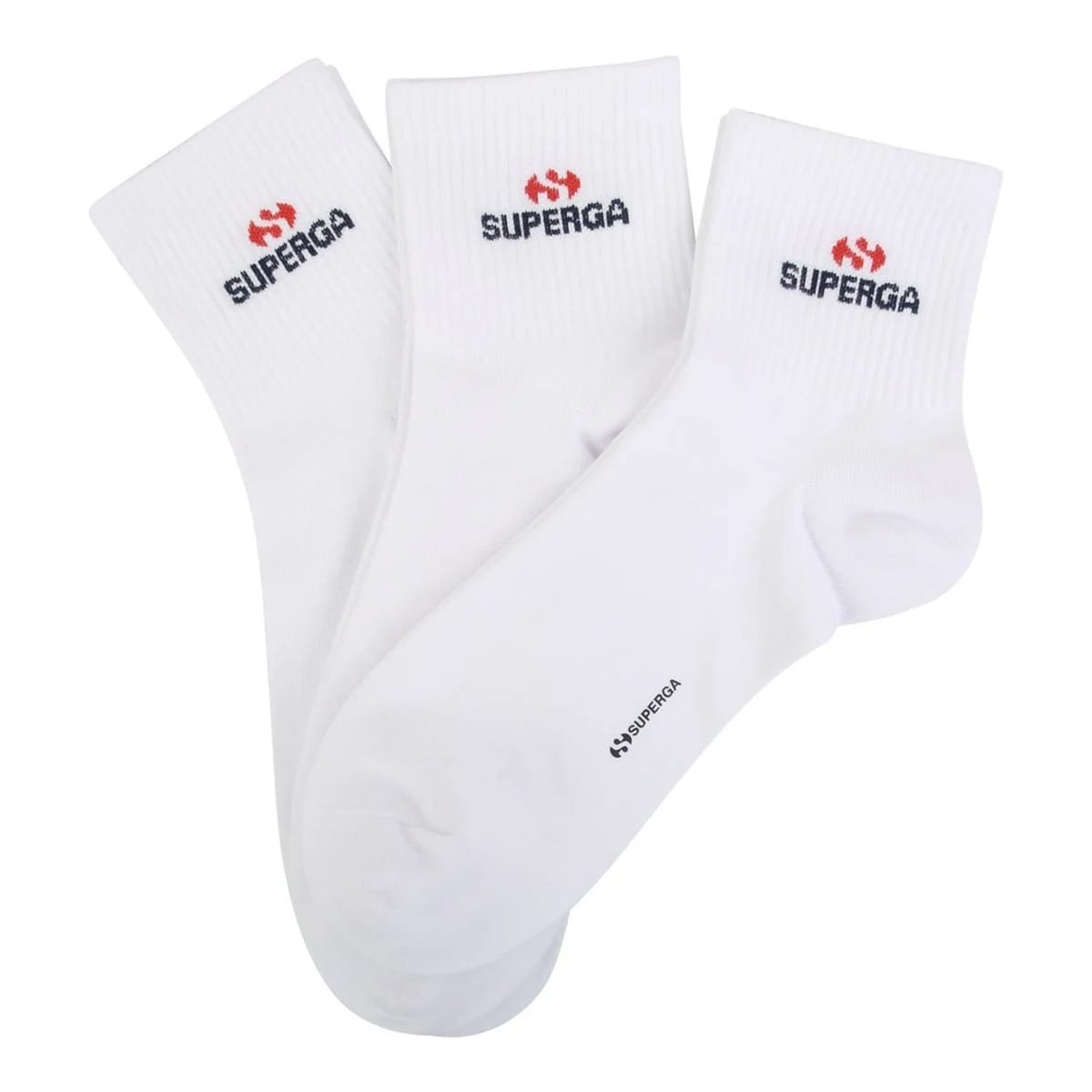 Superga Superga Men's Logo Ankle Socks (Pack Of 3) in White - 1