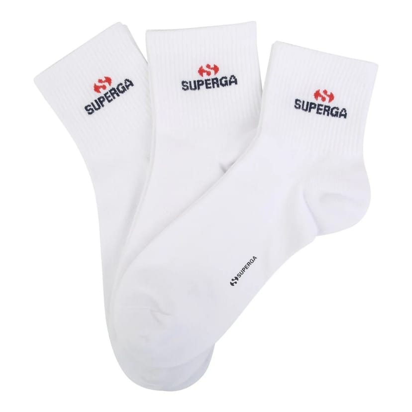 Superga Superga Men's Logo Ankle Socks (Pack Of 3) in White - 1